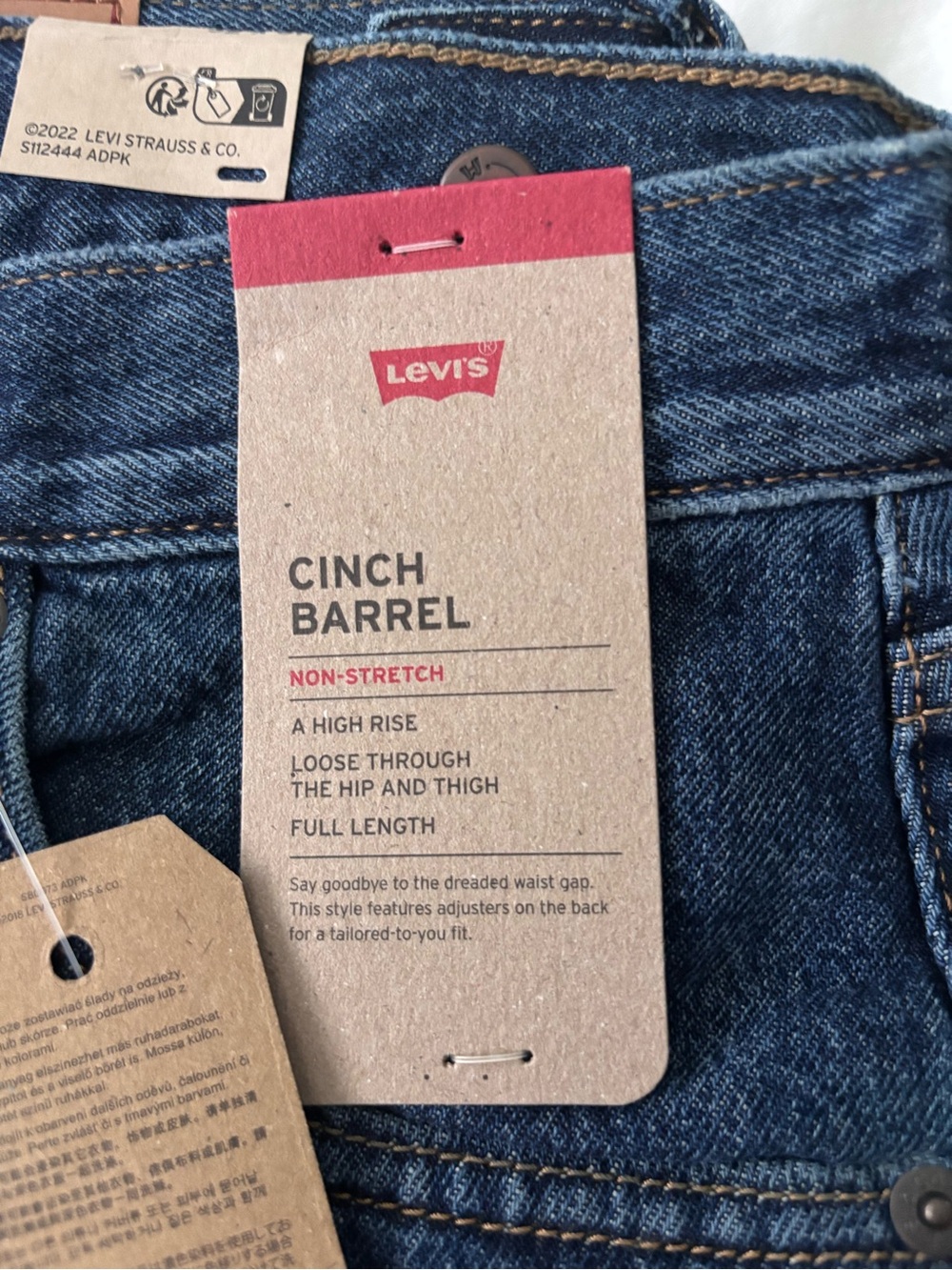 Levi's Cinch Barrel Straight Women’s Dark Blue Jeans 32X31 NWT - Picture 4 of 7